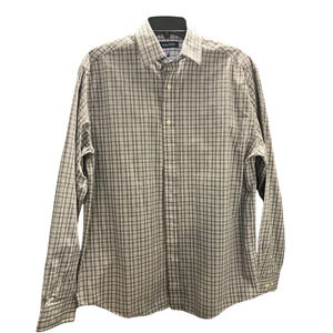 Nautica Men’s Dress Shirt 15.5 Neck Long Sleeve Plaid Check Button Front Casual